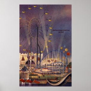 Seattle världs Washington1962 mässaaffisch Poster