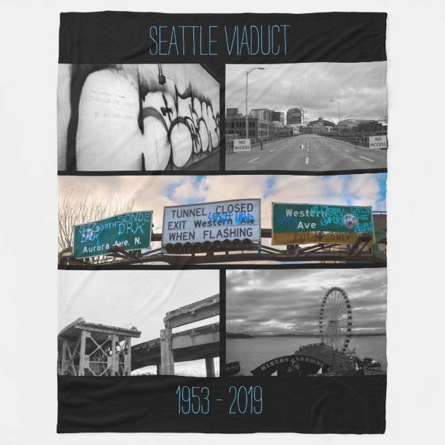 Seattle Viaduct Commerative Fleecefilt (Framsidan)