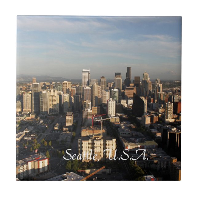 Seattle. Visa från torn. Liggande Kakelplatta (Framsidan)