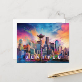 Seattle-vykort - Iconic Skyline Vykort