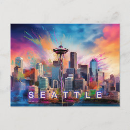 Seattle-vykort - Iconic Skyline Vykort
