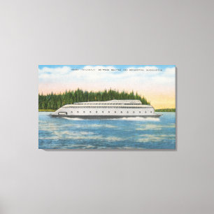 Seattle WA - beskåda av den Kalakala färjan på Canvastryck