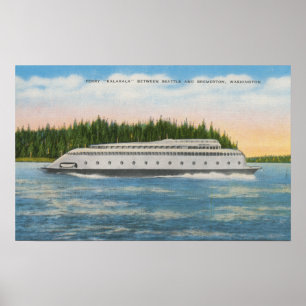 Seattle WA - beskåda av den Kalakala färjan på Poster