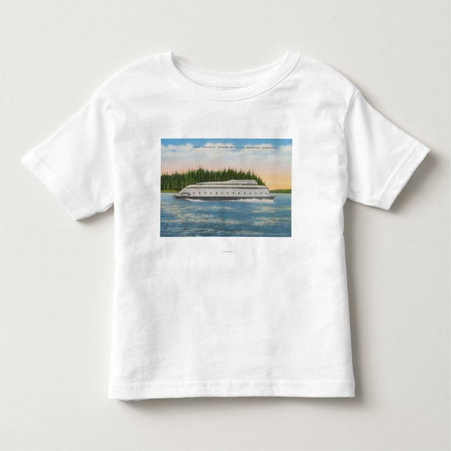 Seattle WA - beskåda av den Kalakala färjan på T-shirt (Framsida)