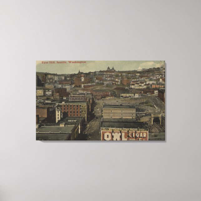 Seattle, WA - Första Backe Canvastryck (Framsida)