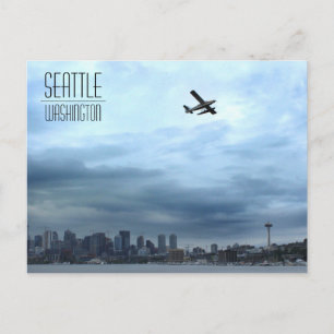 Seattle, WA Seaplane lyfter från Sjö Vykort