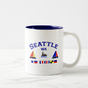 Seattle WA signalerar flaggor Två-Tonad Mugg