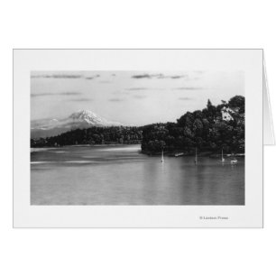Seattle, WA Sjö Washington View och Rainier Hälsningskort
