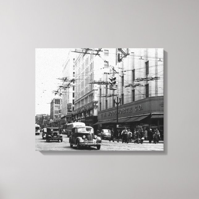 Seattle, WA Street Scene, foto i stan Canvastryck (Framsida)