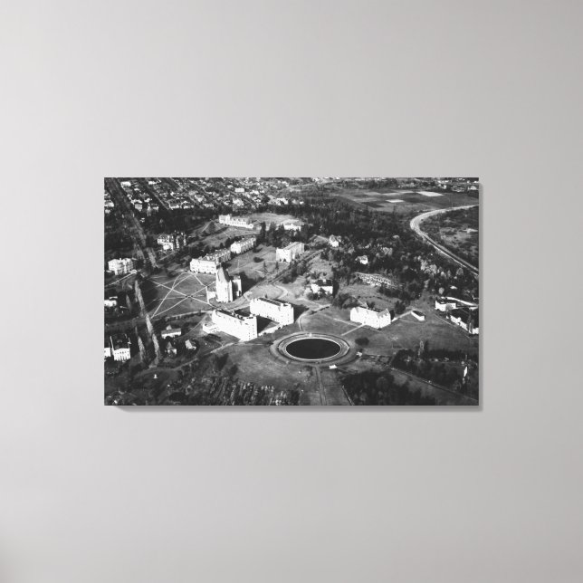 Seattle, WA Universiteten i WA Campus Aerial Canvastryck (Framsida)