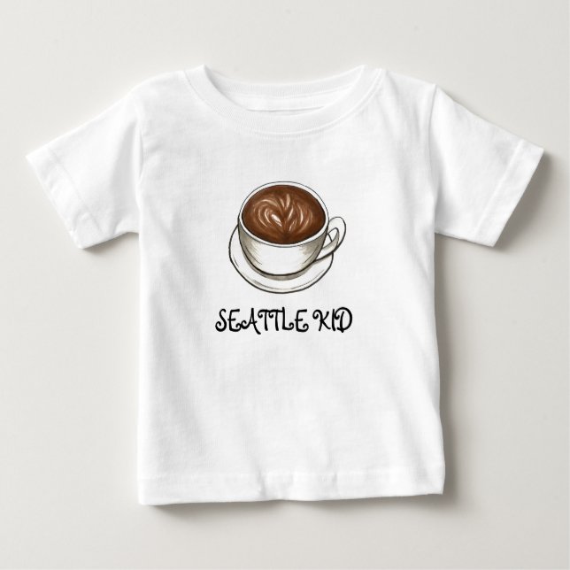 Seattle WA Washington Kid Latte Coffee Kopp Tee (Framsida)