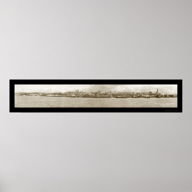 Seattle WA Waterfront Photo 1917 Poster (Framsidan)