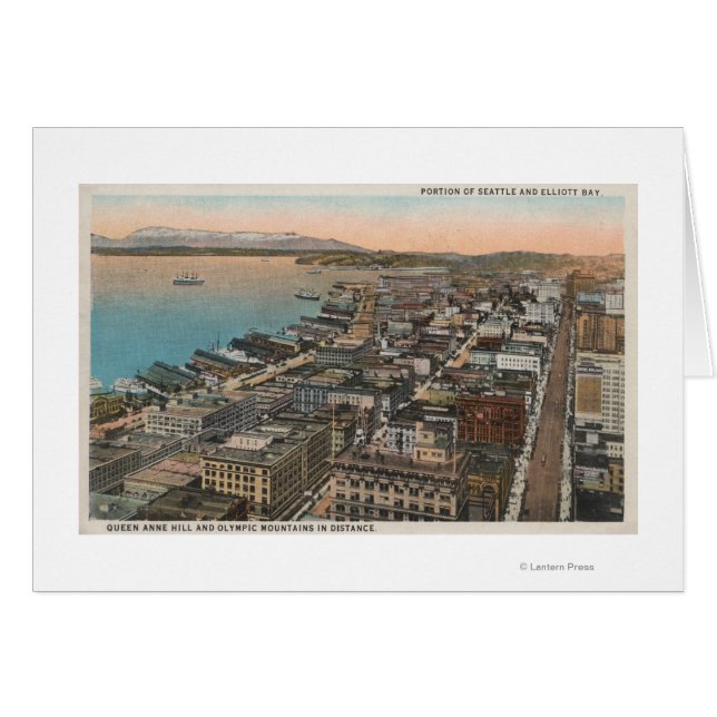 Seattle, WAA:s flygplats Seattle & Bay Hälsningskort (Framsidan Horizontal)
