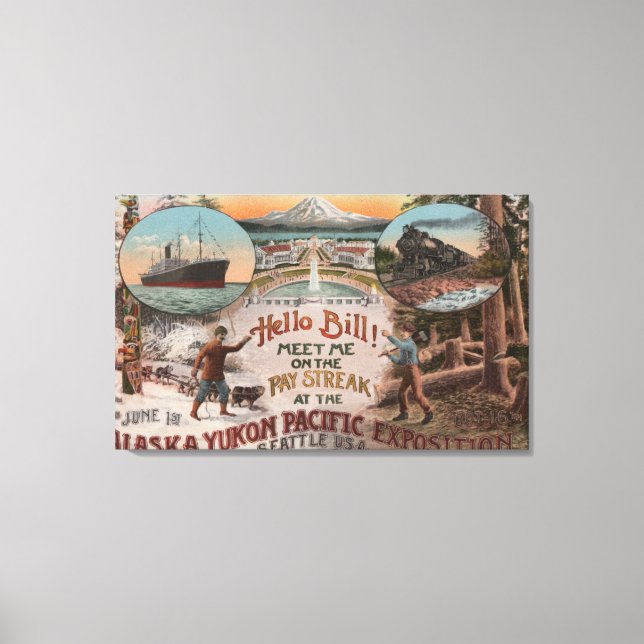Seattle, WAAD för Alaska Yukon Pacific Expo. Canvastryck (Framsida)