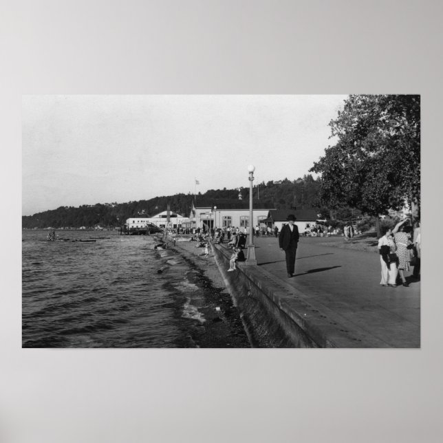Seattle, WAAlki Beach Waterfront View Poster (Framsidan)