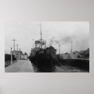 Seattle, WABallard låser Frakt Canal Photograph 2 Poster