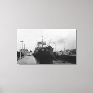 Seattle WABallard låser fraktkanalen fotograferar Canvastryck