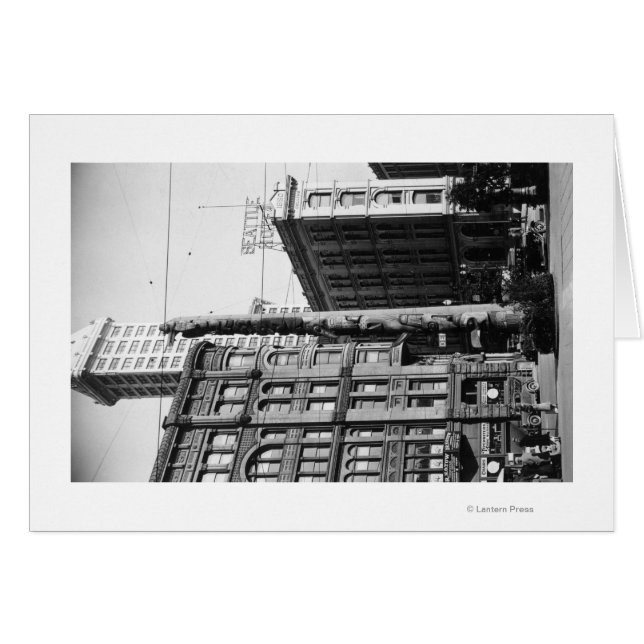 Seattle, WAIndian Totem Pole på Pioneer Square Hälsningskort (Framsidan Horizontal)