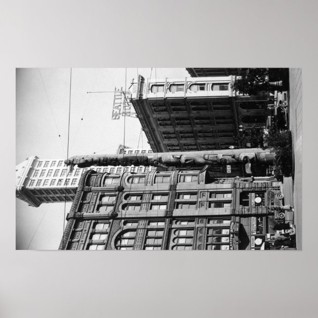 Seattle, WAIndian Totem Pole på Pioneer Square Poster (Framsidan)