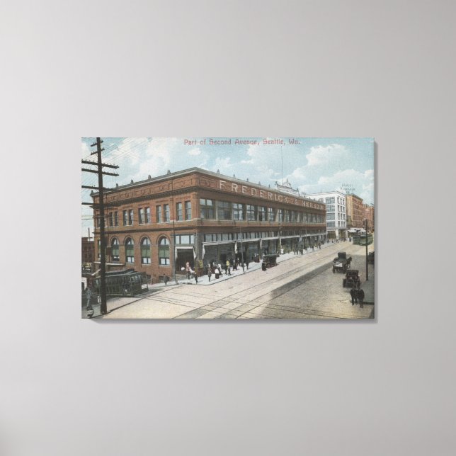Seattle, WASecond Avenue Frederick och Nelson Canvastryck (Framsida)