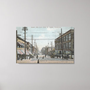 Seattle WASecond aveny från den Pike gatan Canvastryck