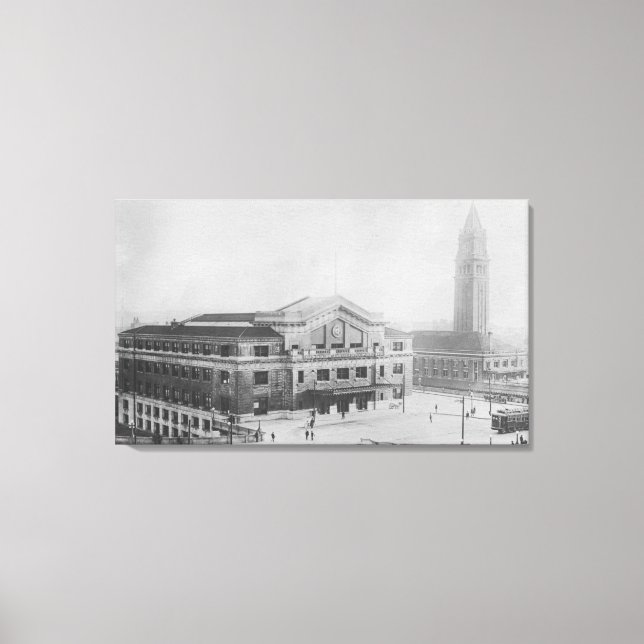 Seattle, Washington Aerial View of Union Canvastryck (Framsida)