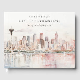 Seattle, Washington Akvarell Landskapsbröllop Gästböcker
