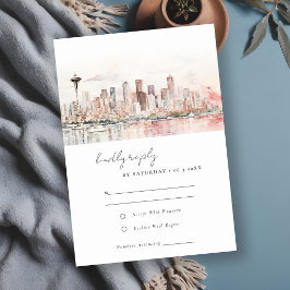 Seattle Washington Akvarell Landskapsbröllop OSA Kort