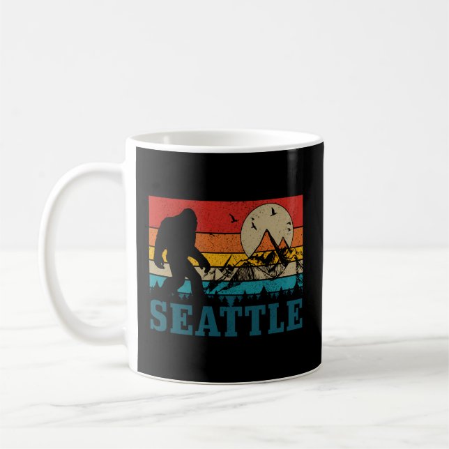 Seattle Washington Bigfoot Mountains Kaffemugg (Vänster)