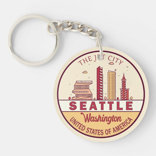 Seattle Washington City Skyline Emblem (Framsidan)