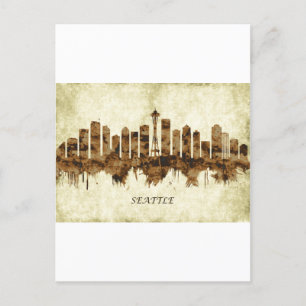 Seattle Washington Cityscape Inbjudan Vykort