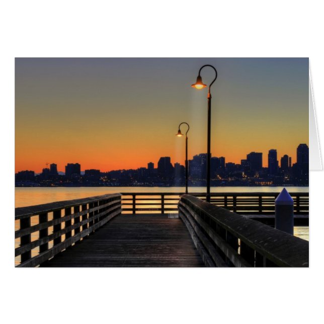 Seattle Washington Downtown Skyline Hälsningskort (Framsidan Horizontal)