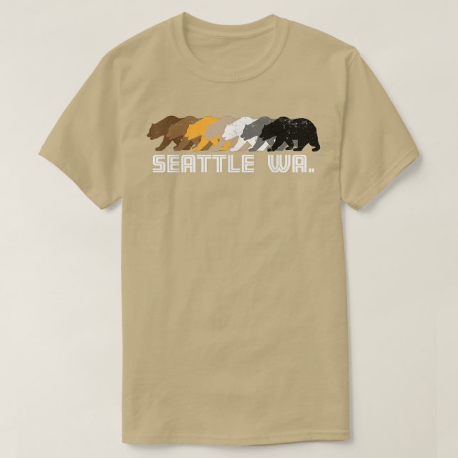 Seattle Washington Gay Bear Distress T Shirt (Design framsida)