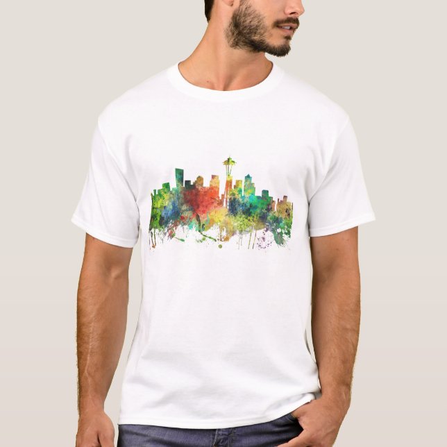 SEATTLE WASHINGTON HORISONTSP - TEE SHIRT (Framsida)