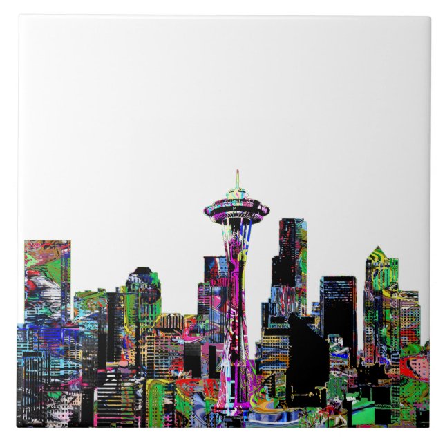 Seattle, Washington i graffiti Kakelplatta (Framsidan)