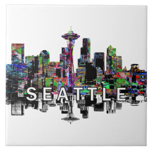 Seattle, Washington i graffiti Kakelplatta