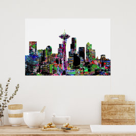 Seattle, Washington i graffiti Poster