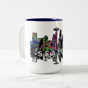 Seattle, Washington i graffiti Två-Tonad Mugg