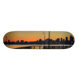 Seattle Washington i stadens centrum horisont Old School Skateboard Bräda 18 Cm