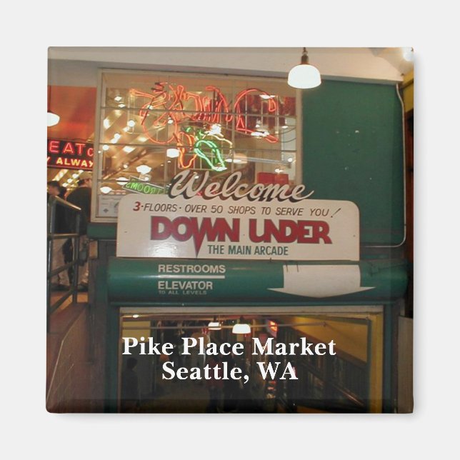Seattle, Washington Insida på Pike Ställe Market Magnet (Framsidan)