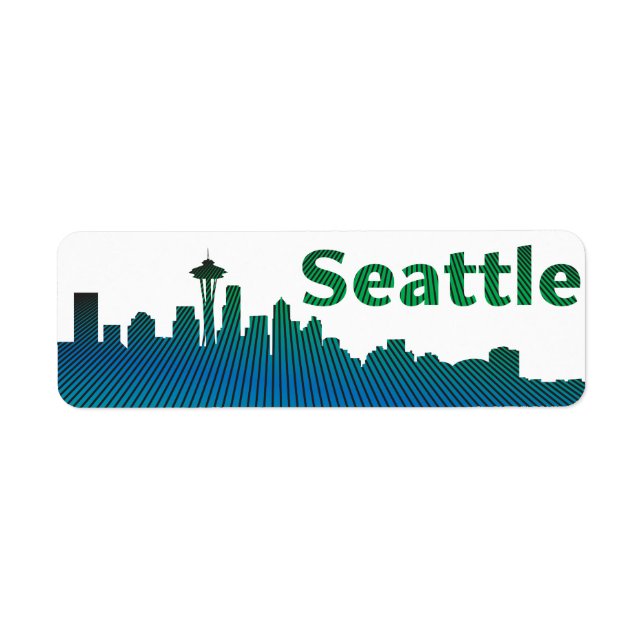 Seattle, Washington inspirerade adress-returetiket Returadress Etikett (Framsidan)