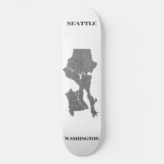 Seattle, Washington Karta Art Mini Skateboard Bräda 18,5 Cm