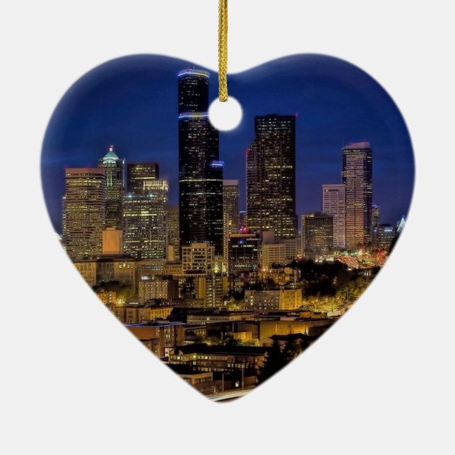 Seattle, Washington Keepsak Souvenir-julen Julgransprydnad Keramik (Baksidan)
