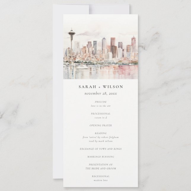 Seattle Washington Landscape Wedding Program (Framsida)