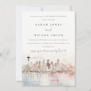 Seattle Washington Landskapsbröllop Jubileum Inbjudningar