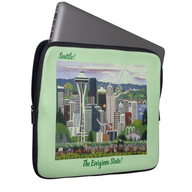 Seattle Washington Laptop Fodral (Framsidan Höger)
