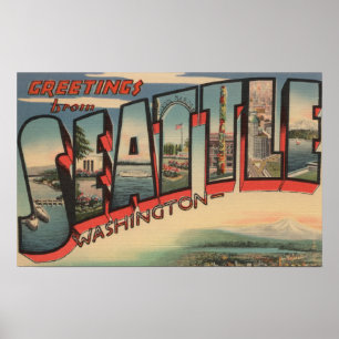 Seattle, Washington Large Brev Scenes 2 Poster