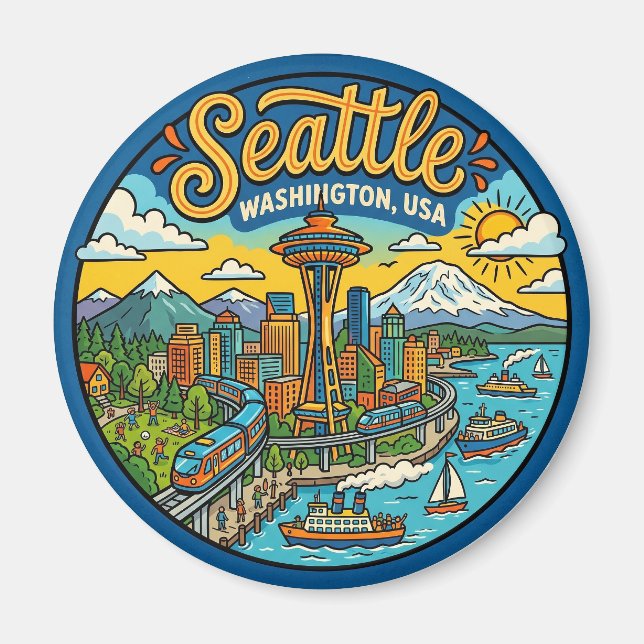 Seattle Washington Magnet (Framsidan)