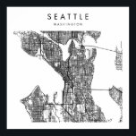 Seattle Washington Minimal Modern Street Karta Poster<br><div class="desc">Seattle Washington Minimal Modern Street Karta</div>