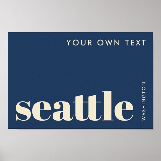 Seattle Washington modern rosa typografisk  Poster (Framsidan)